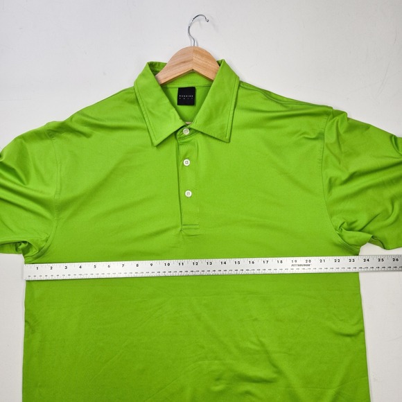Dunning Polo Shirt‎ Mens XL X-Large Solid Green Casual Golf Stretch Performance - Picture 6 of 7